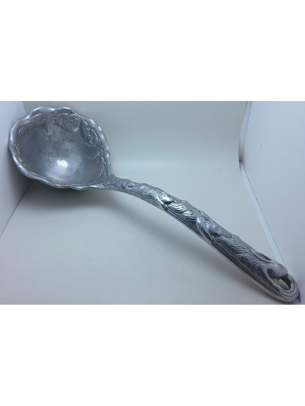 SIGNED Vintage 1990 Arthur COURT Silver Pewter BUNNY Rabbit Soup Serving Ladle